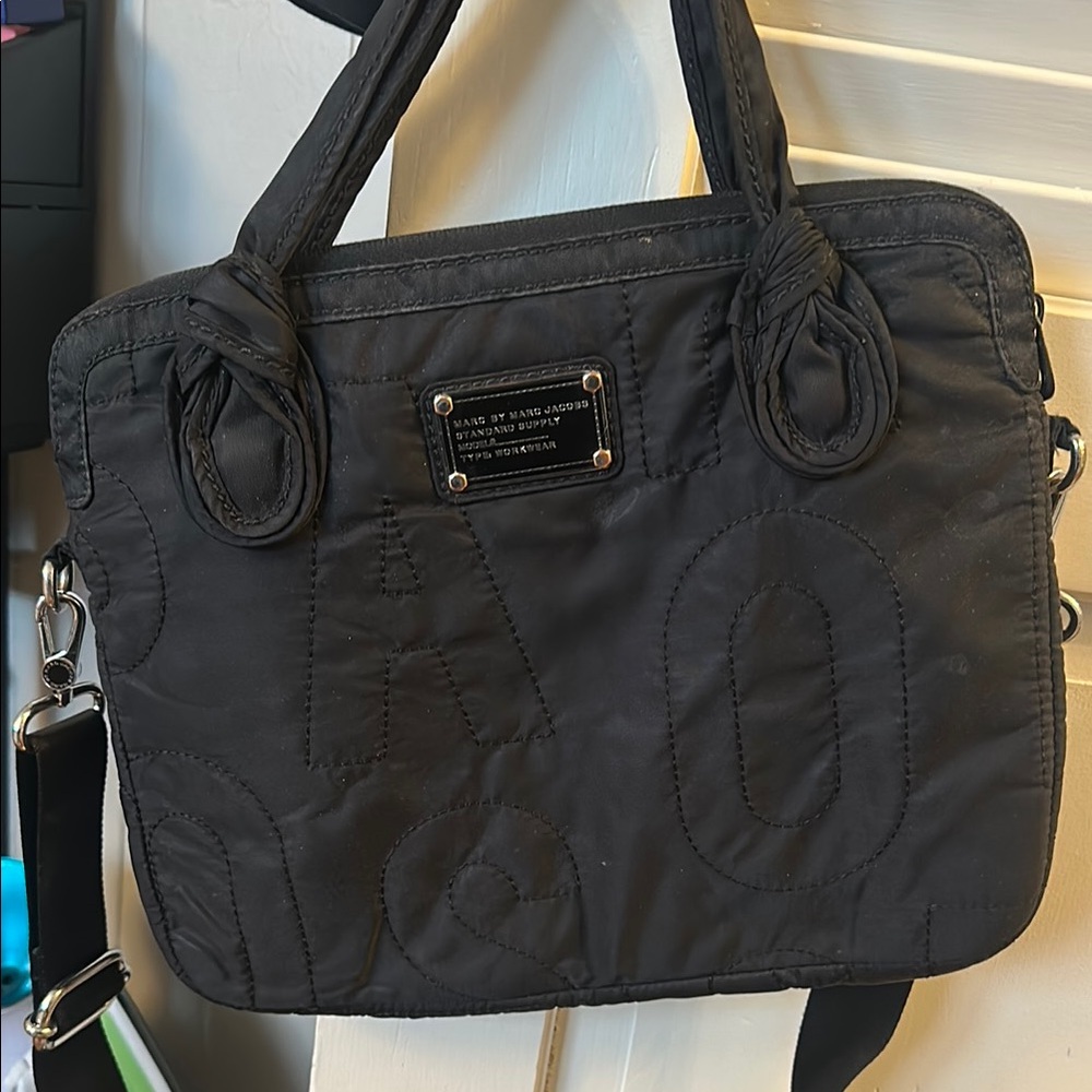 Marc By Marc Jacobs Black Laptop Case with Quilted Texture